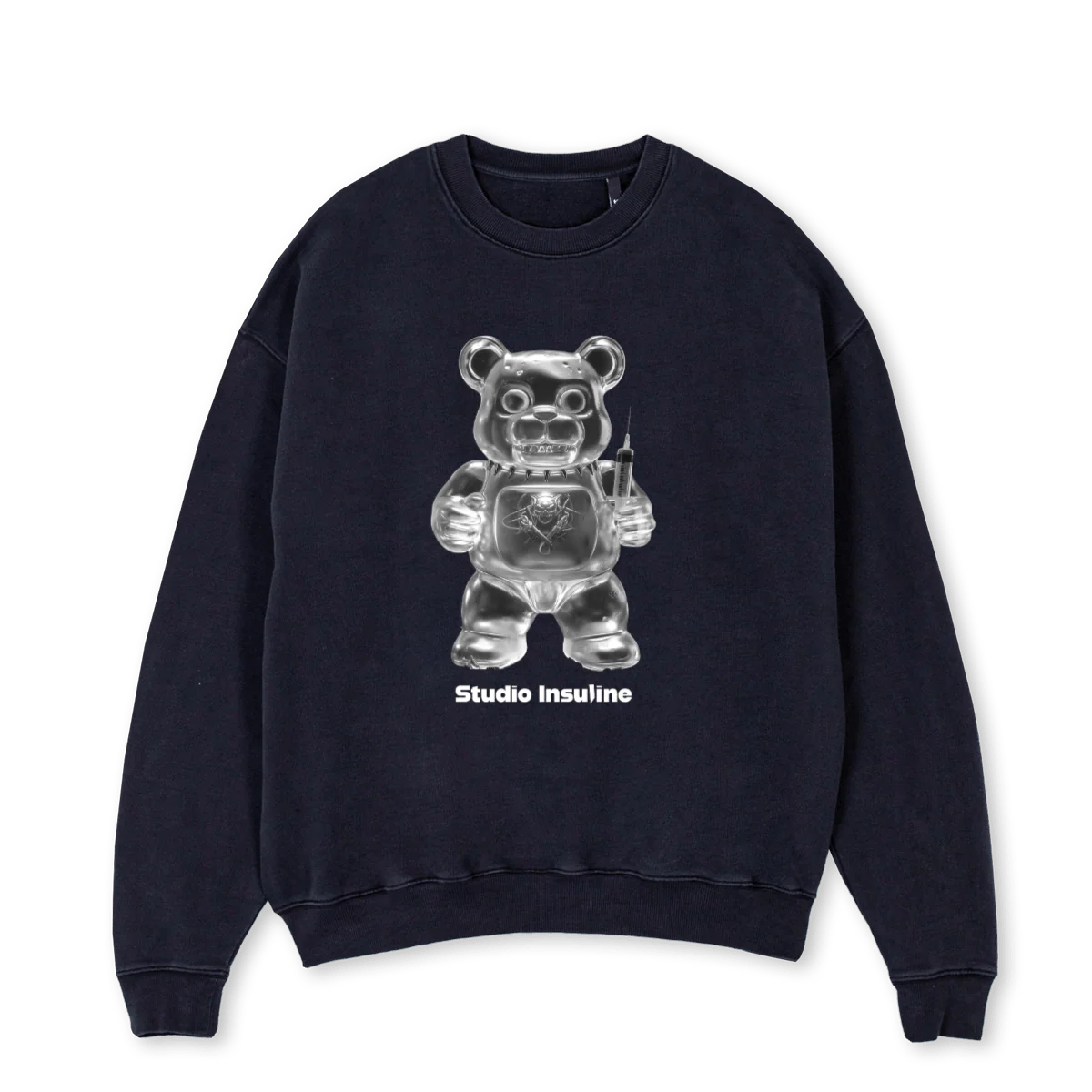 HARRY BEAU FRONT Vintage Black Oversized Crewneck Sweater.