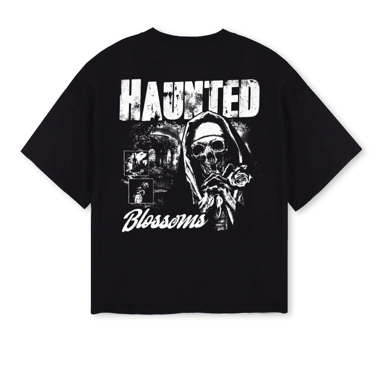HAUNTED Black Oversized Boxy Tee. - Image 2