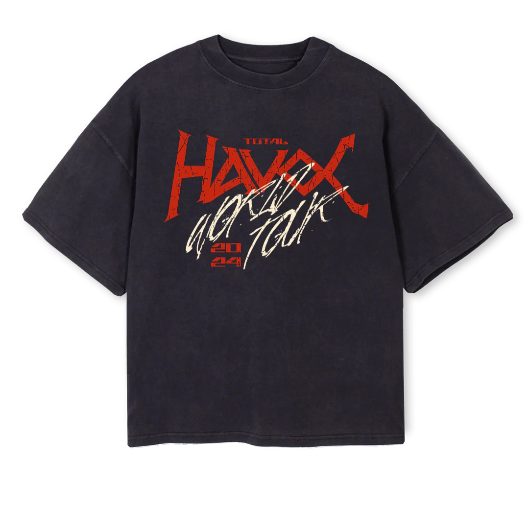 HAVOC Vintage Black Oversized Boxy Tee.