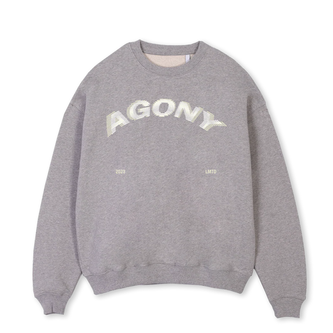 HAZE Grey Marl Oversized Crewneck Sweater.