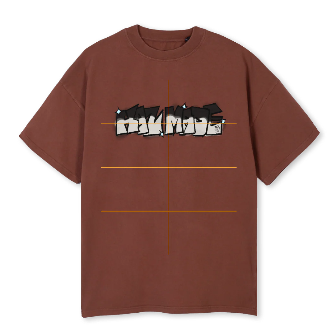 HAZMADE GRAFF II Vintage Brown Oversized Tee.