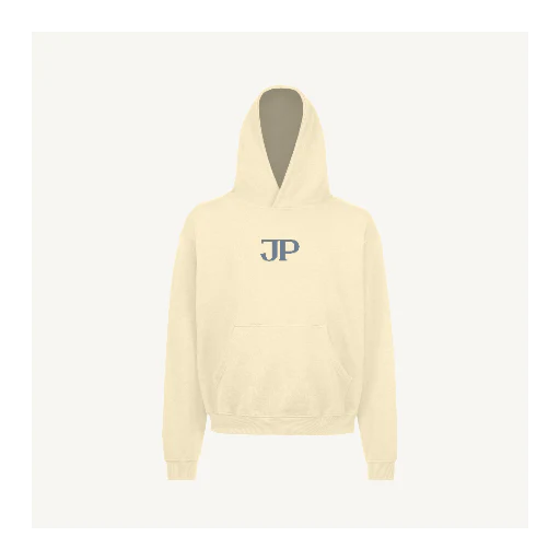 HD-CRM-EMB-Logo Cream Oversized Hoodie.