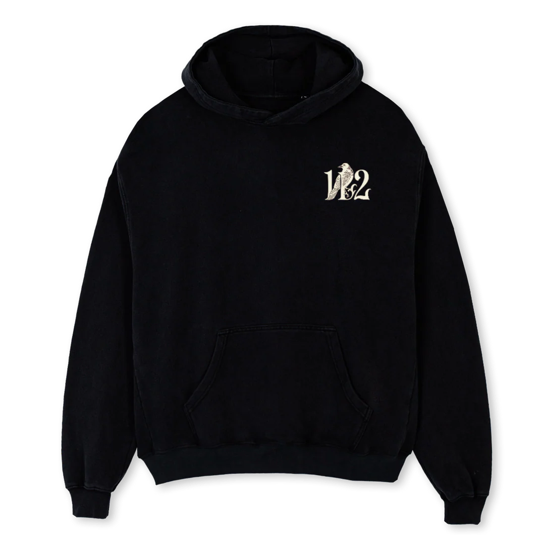 HDECROWONETWELVE Black Oversized Hoodie.