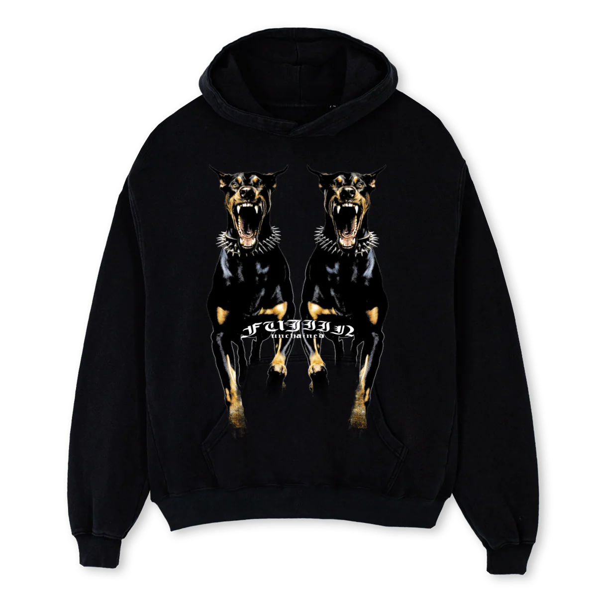 HDIE DOGS Black Oversized Hoodie.