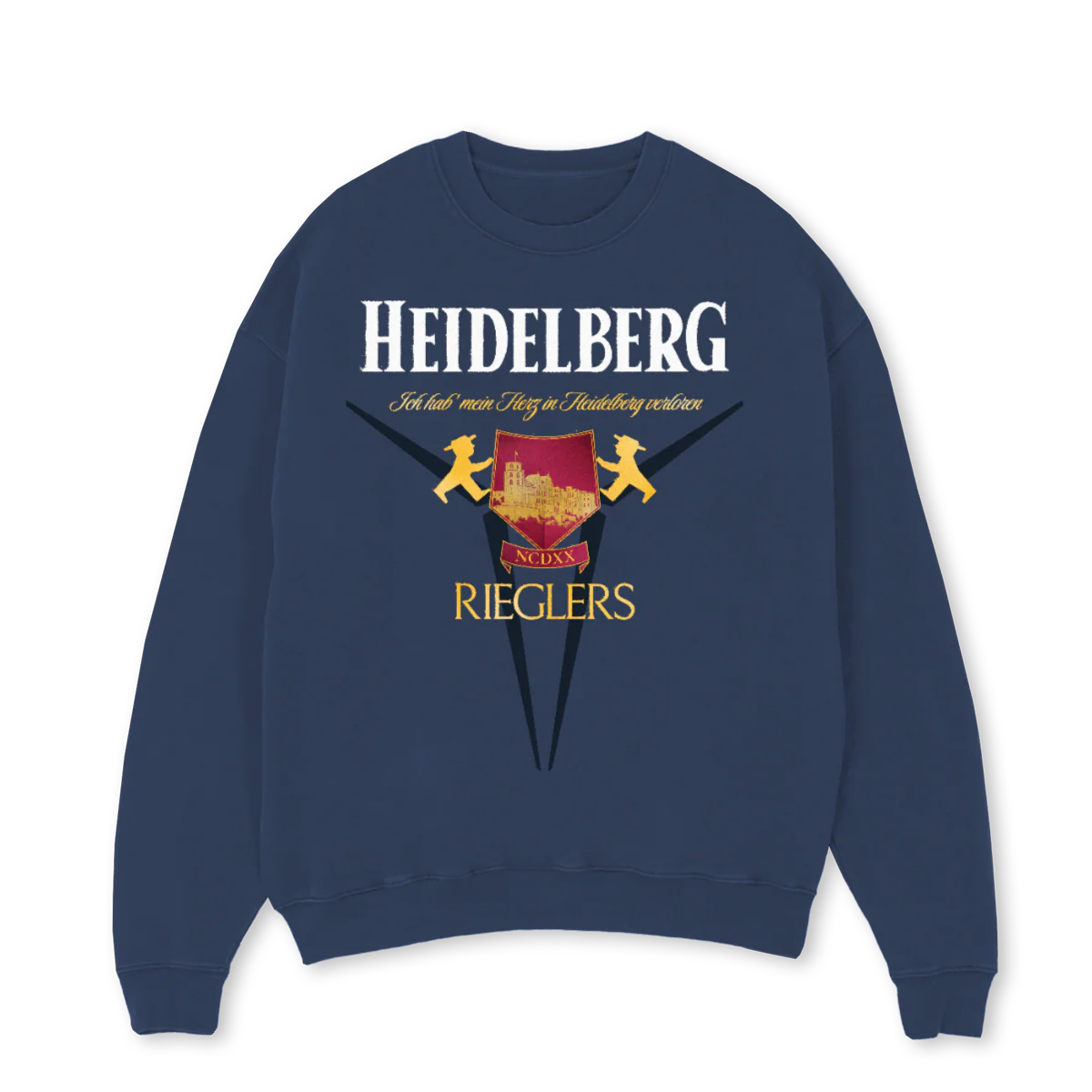 HDSWEATER Navy Blue Oversized Crewneck Sweater.