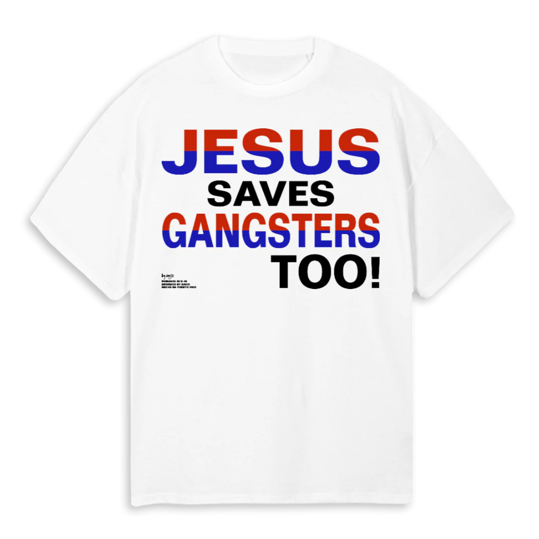 HE SAVES White Oversized Tee.