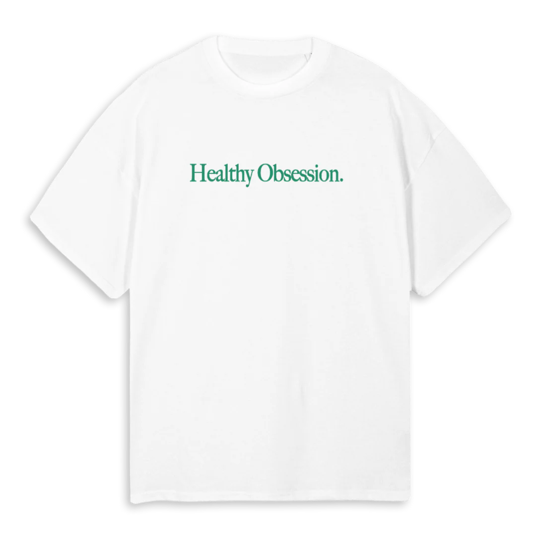 HEALTHY OBSESSION White Oversized Tee.