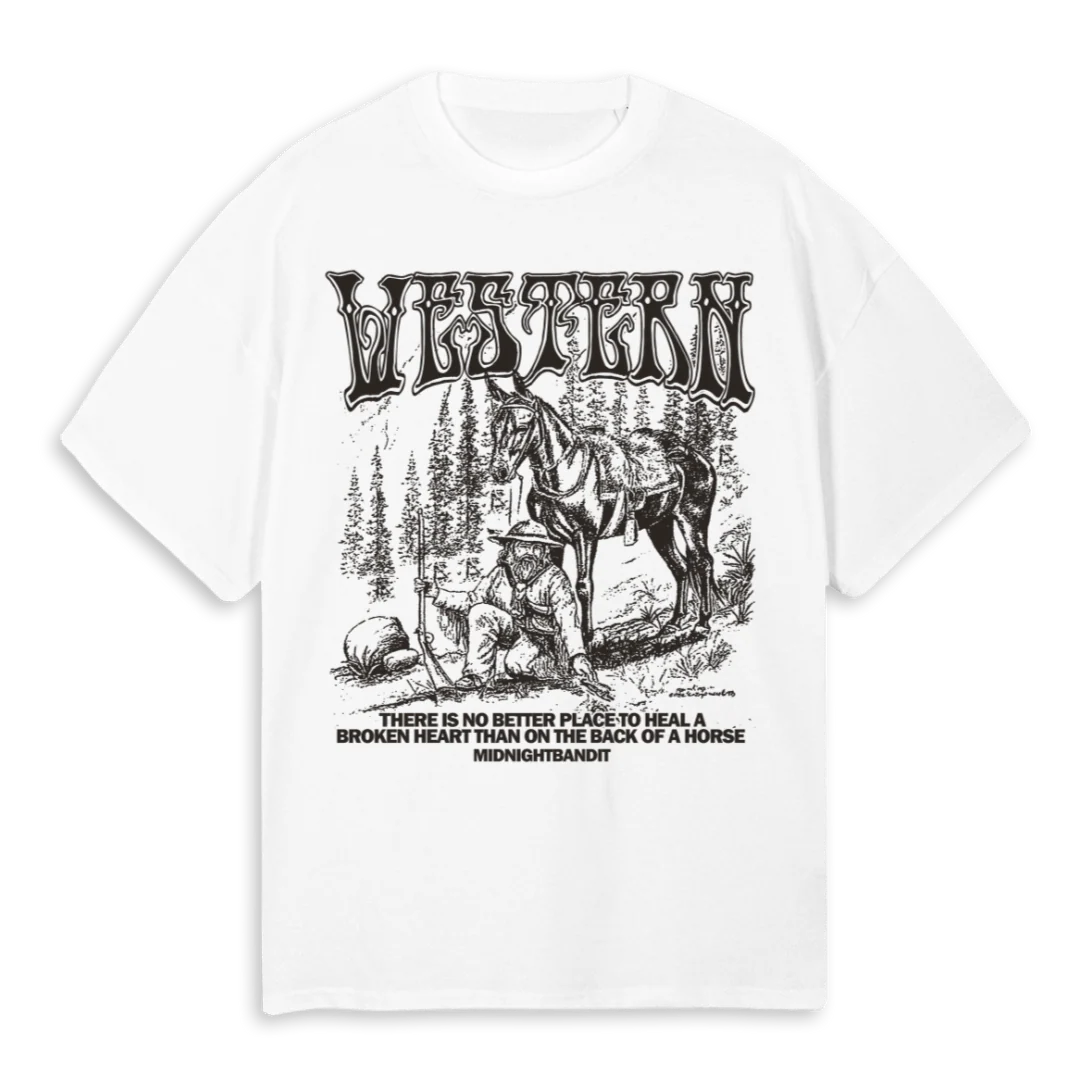 HEART HORSE White Oversized Tee.