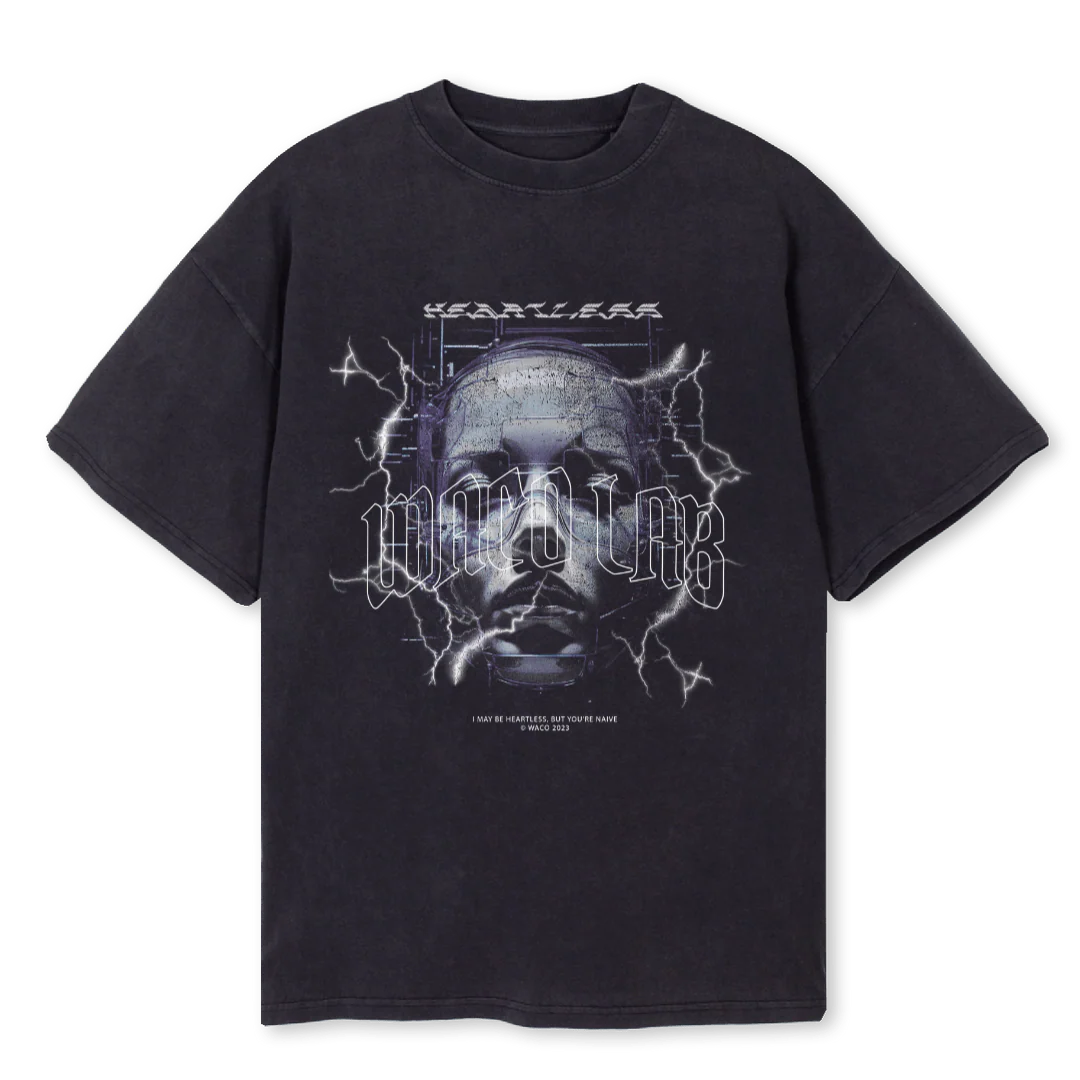 HEARTLESS Vintage Black Oversized Tee.