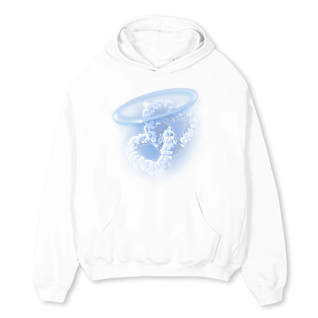 HEAVENSHALO White Oversized Hoodie.