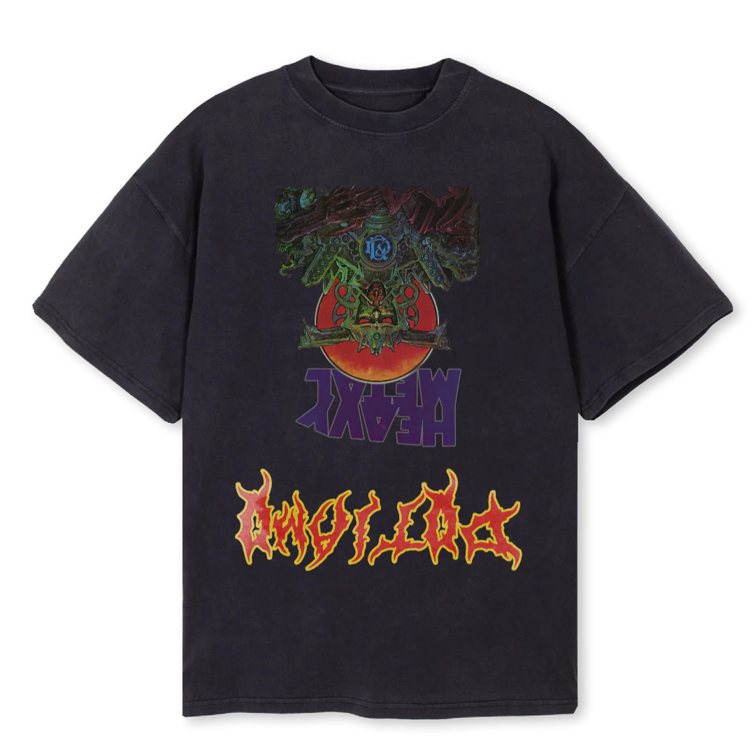 HEAVY METAL VB Vintage Black Oversized Tee.
