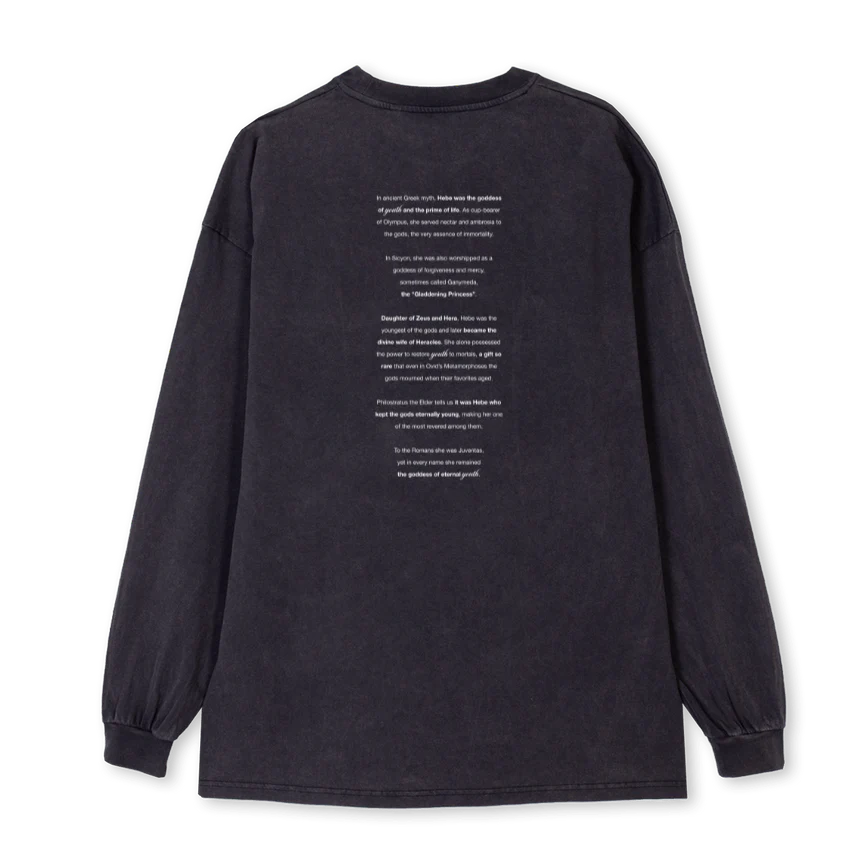 HEBE Vintage Black Oversized LS Tee. - Image 2