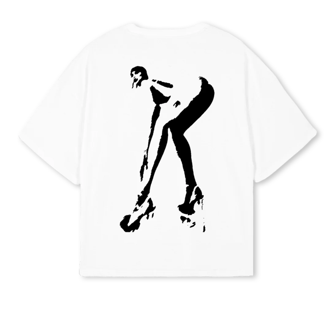 HEELS White Oversized Boxy Tee. - Image 2