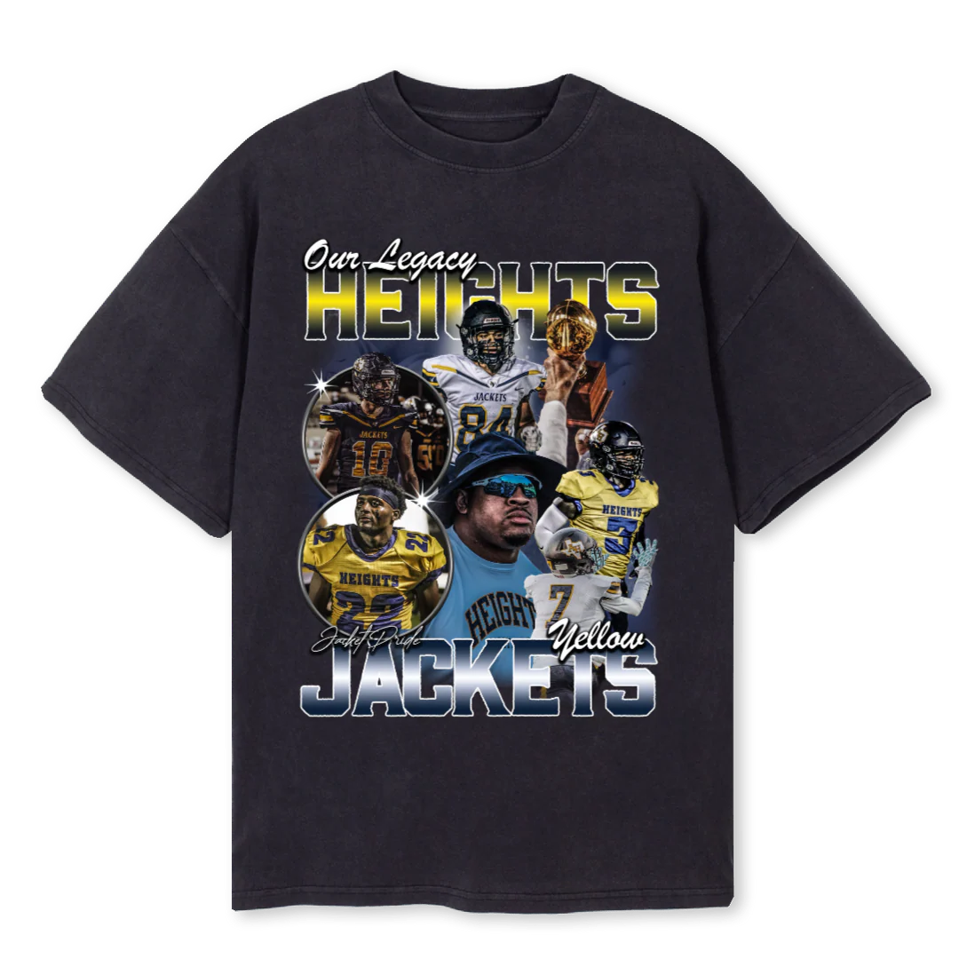 HEIGHTS HS Vintage Black Oversized Tee.