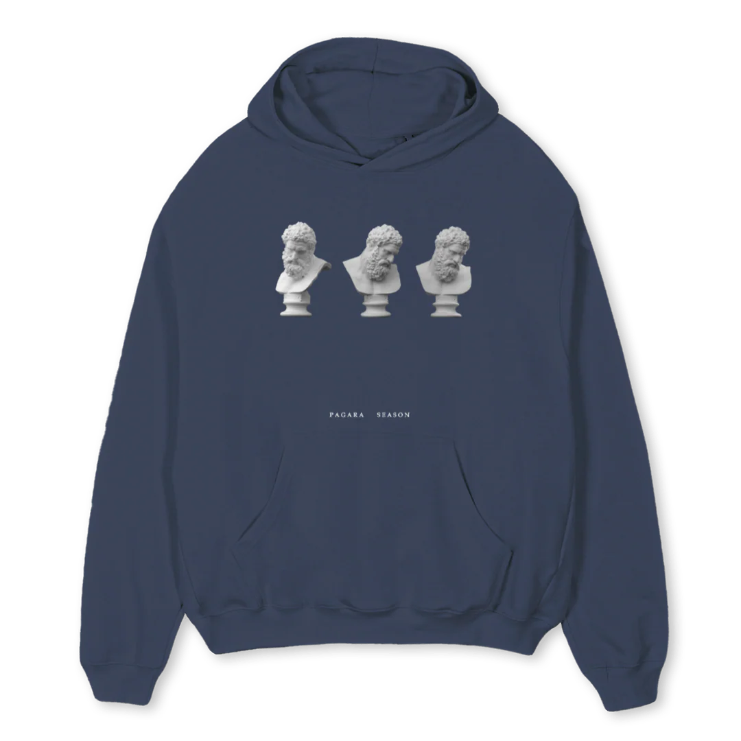 HERACLESTRI Navy Blue Oversized Hoodie.