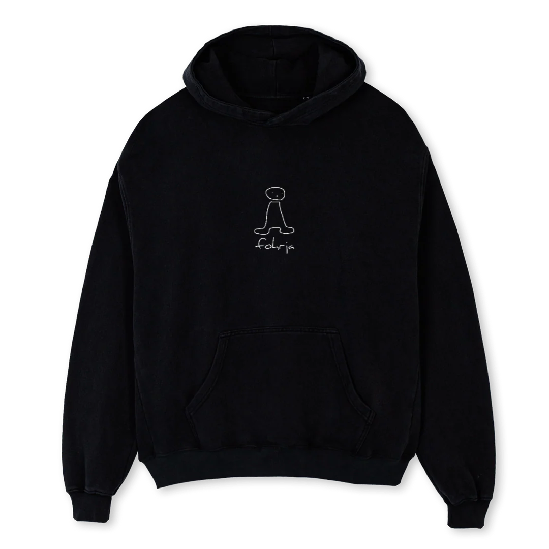 HERBERT Black Oversized Hoodie.