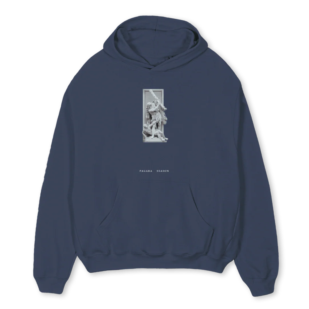 HERCULESNAVYFINALE Navy Blue Oversized Hoodie.