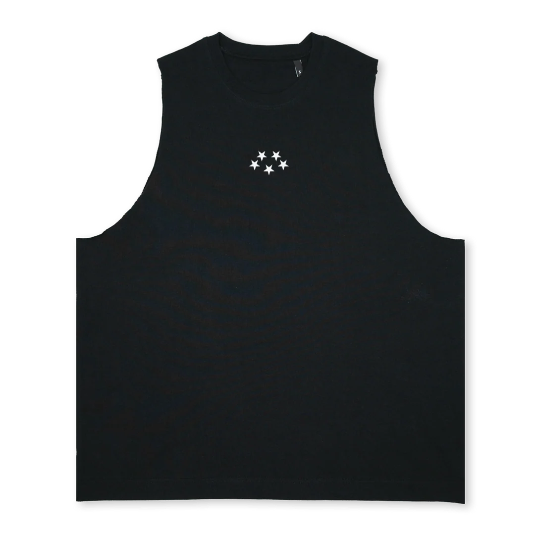 HERERTICSSTARSCUT Deep Black Oversized Vest.