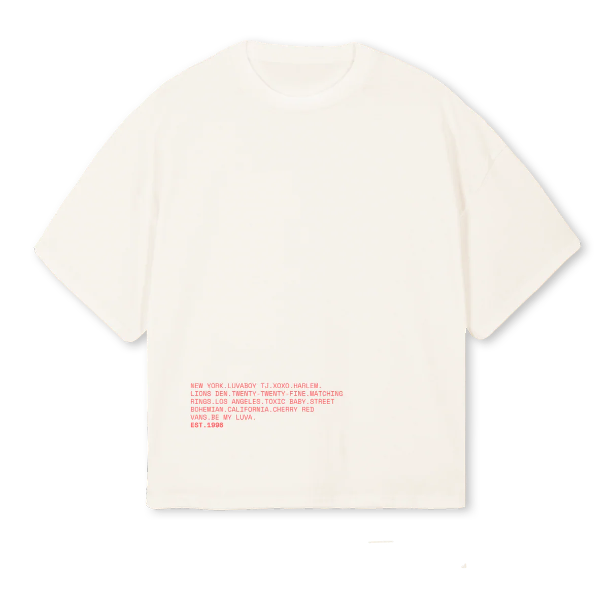 HEY LUVA_2 Vintage White Oversized Boxy Tee.