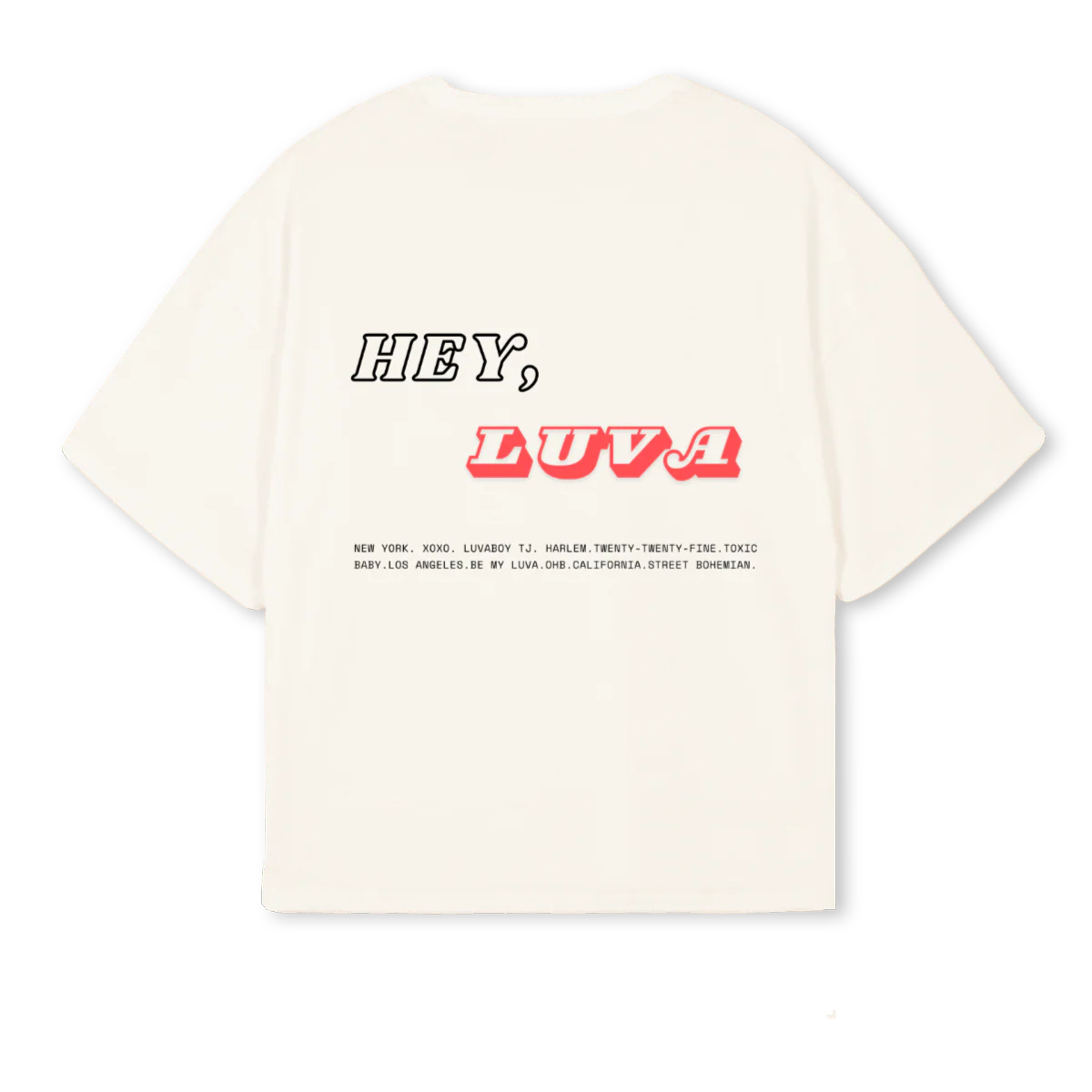 HEY LUVA_1 Vintage White Oversized Boxy Tee. - Image 2