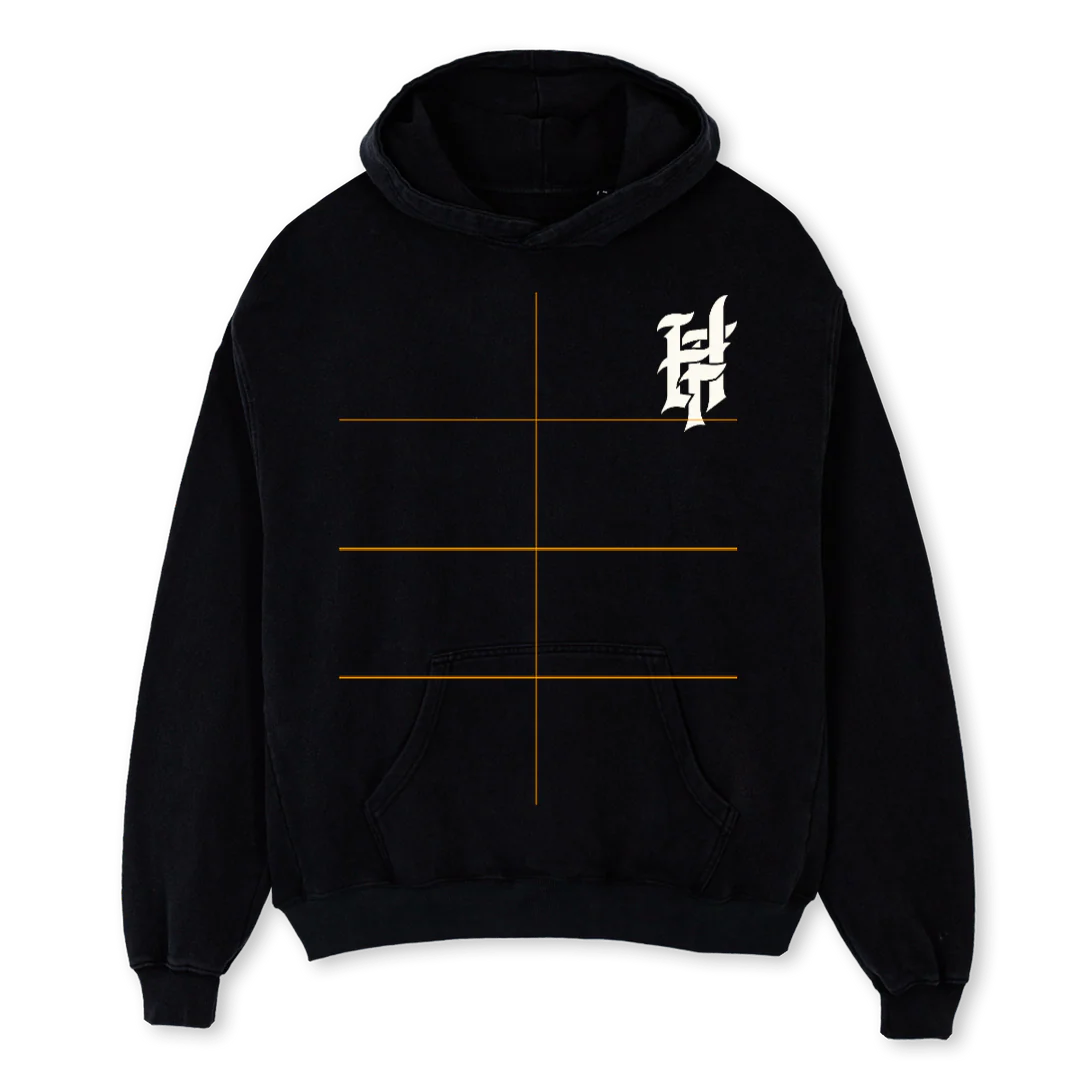 HF Black Oversized Hoodie.