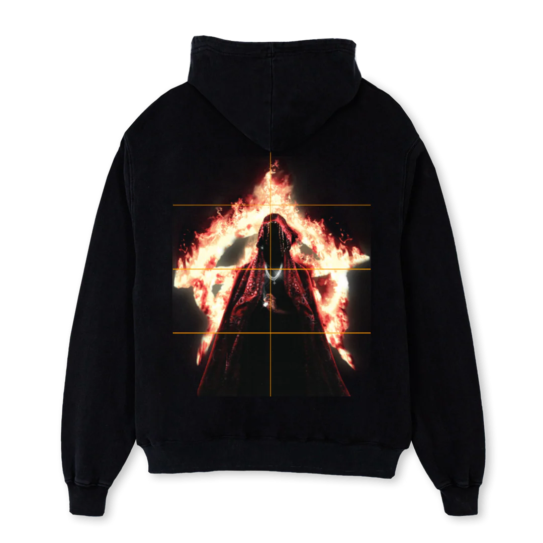 HF Black Oversized Hoodie. - Image 2