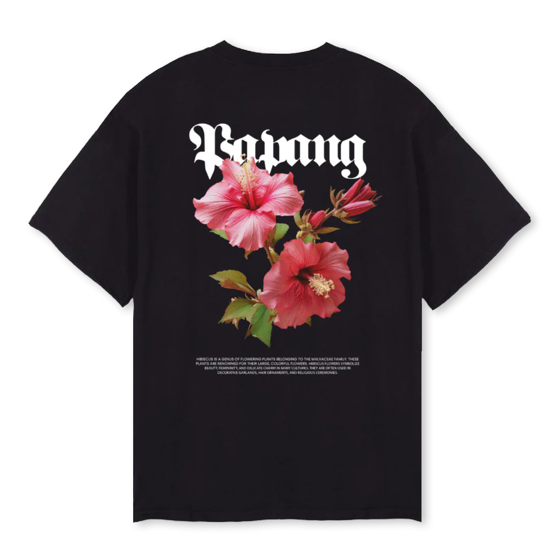 HIBISCUS Black Oversized Tee. - Image 2
