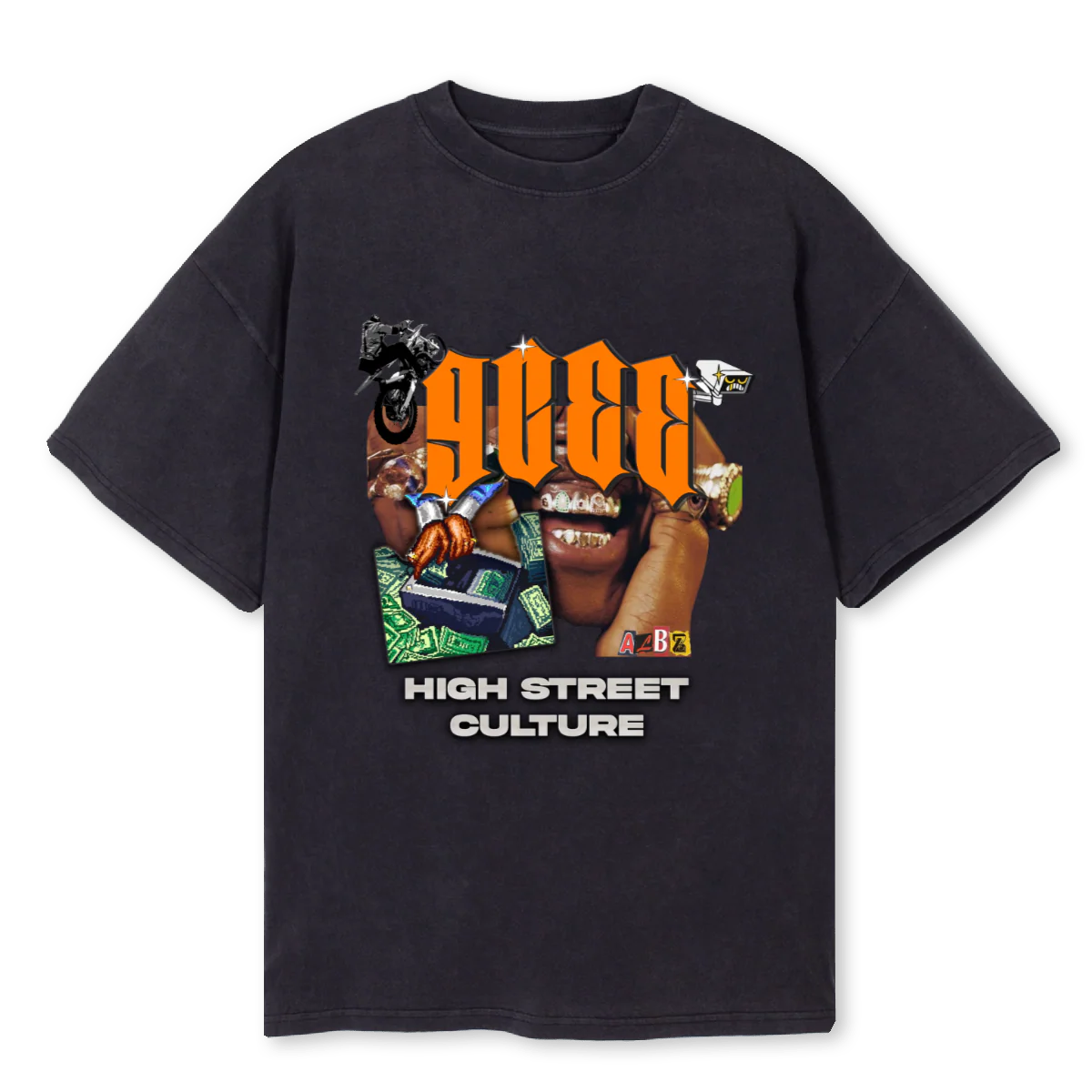 HIGHSTREER Vintage Black Oversized Tee.