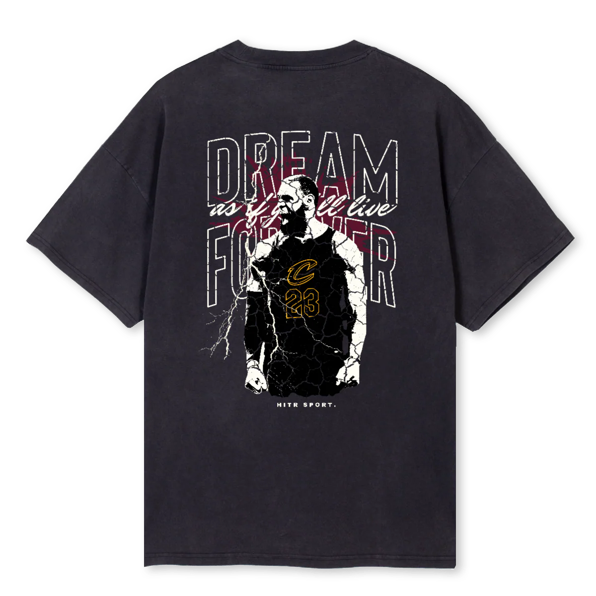 HITR LEBRON Vintage Black Oversized Tee. - Image 2