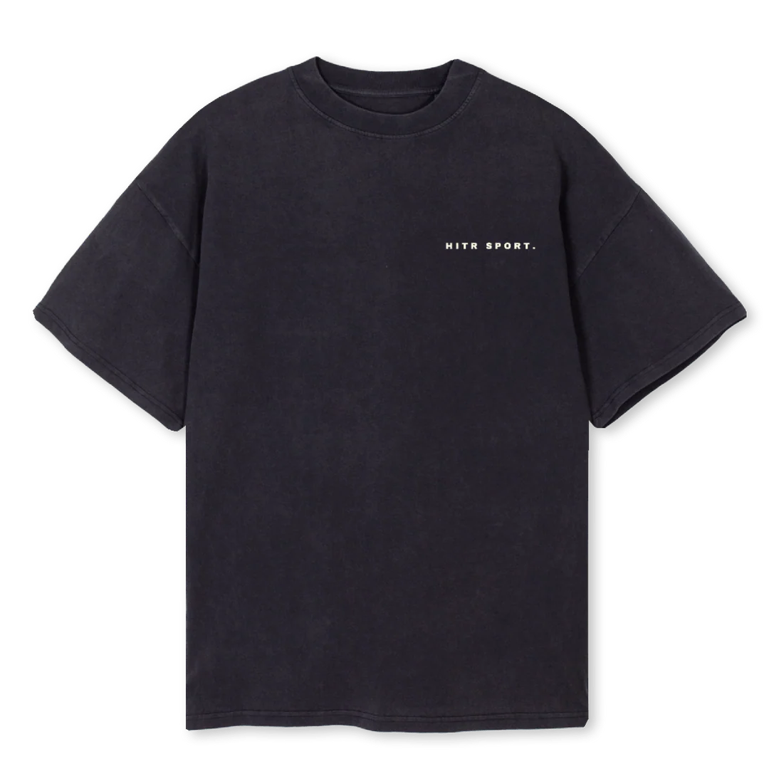 HITR STATUE Vintage Black Oversized Tee.