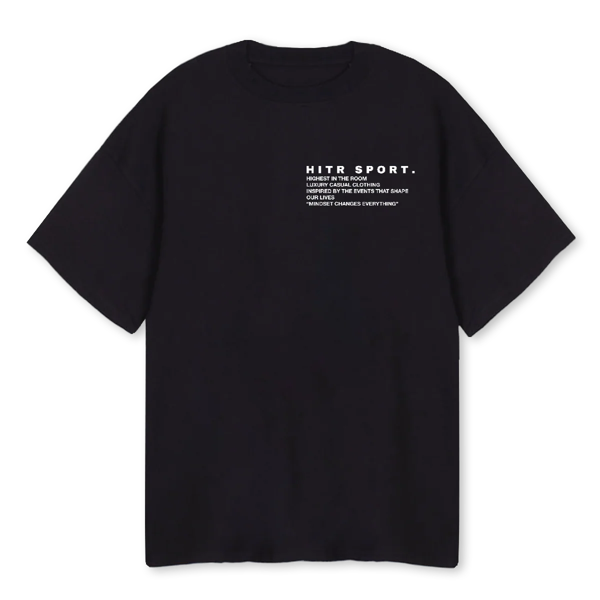 HITR WORDING T SHIRT Black Oversized Tee.