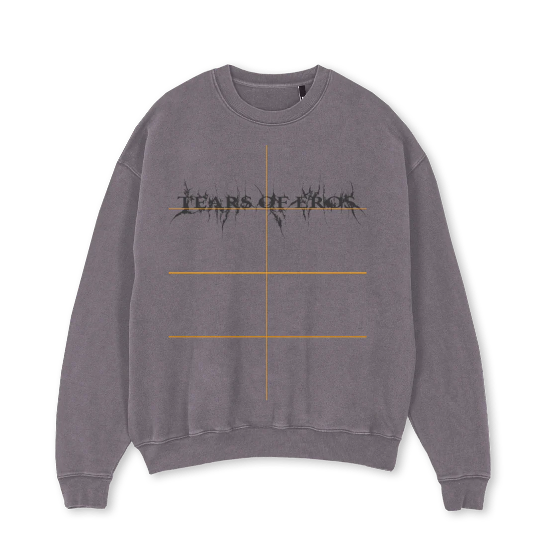 HKHSDKFHKS Pigment Grey Oversized Crewneck Sweater.
