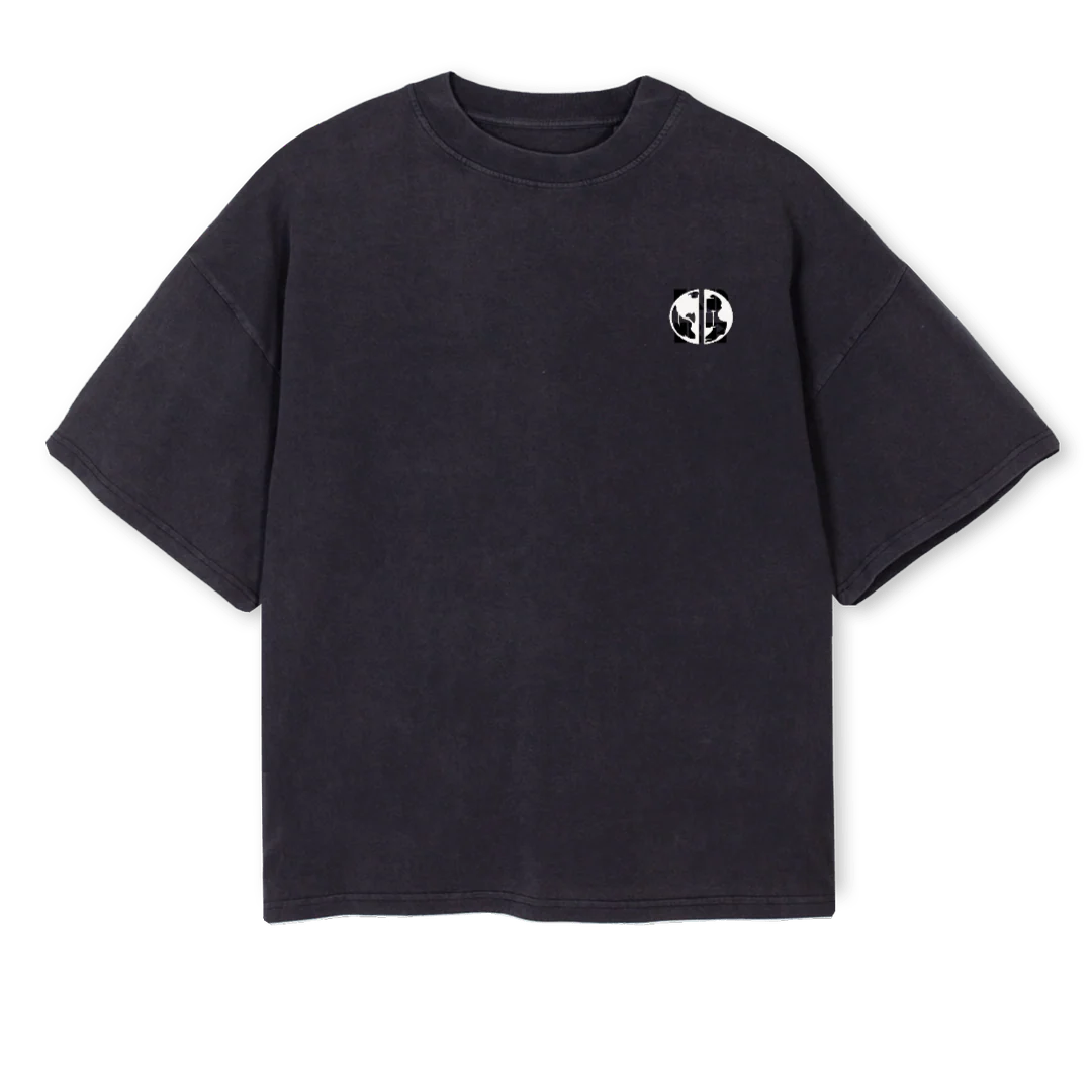 HNDTEE Vintage Black Oversized Boxy Tee.