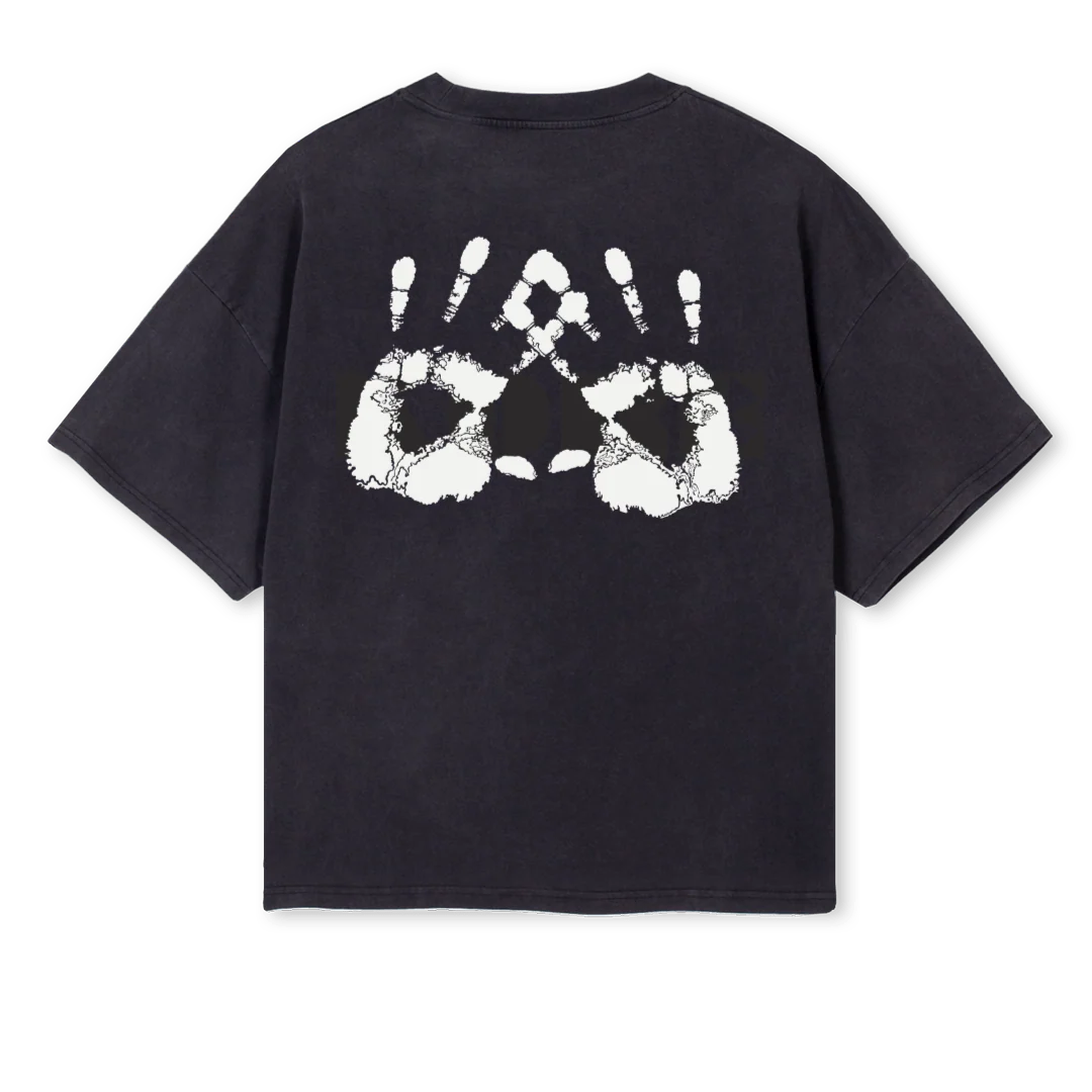 HNDTEE Vintage Black Oversized Boxy Tee. - Image 2