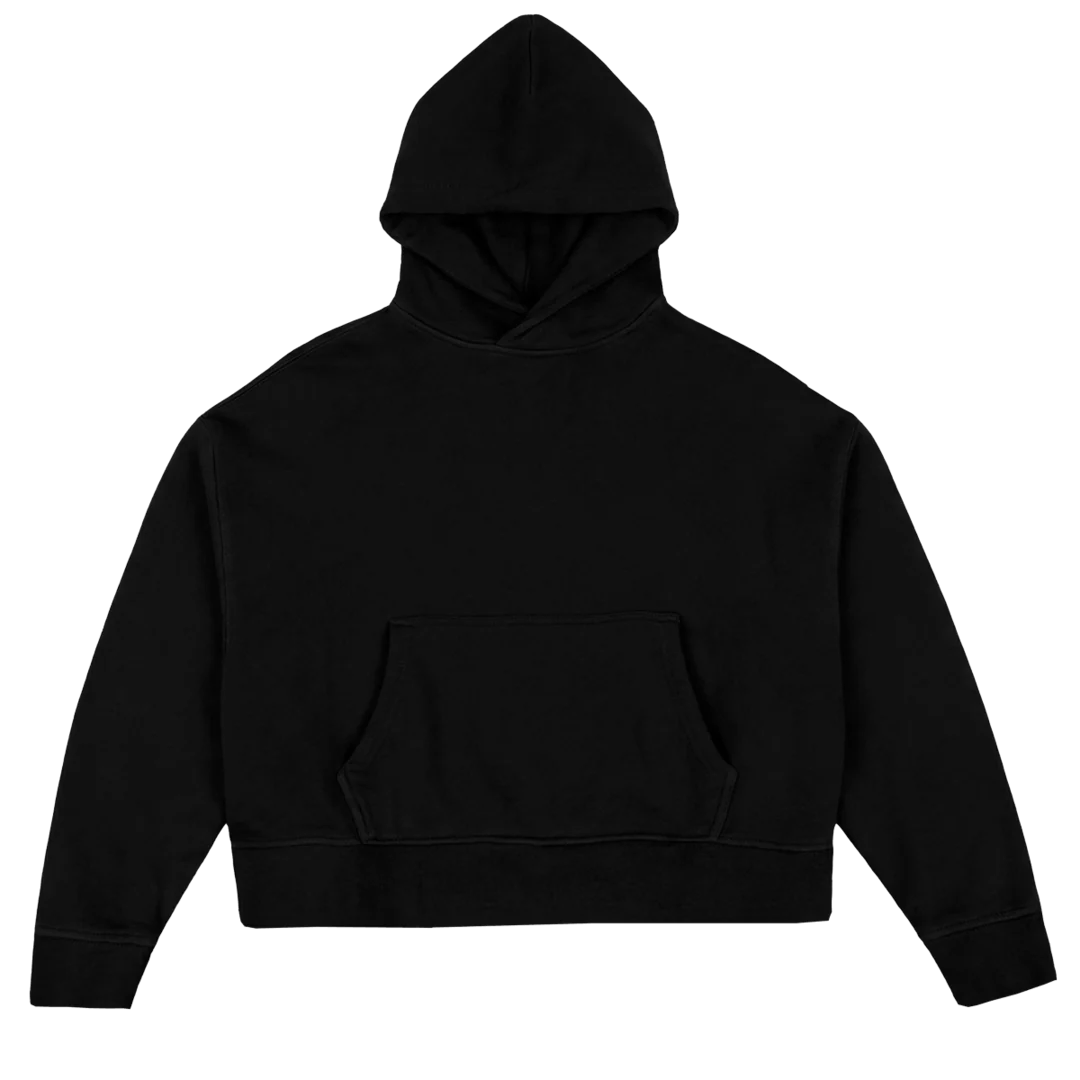 HODDIESAMPLE Black Oversized Boxy Hoodie.