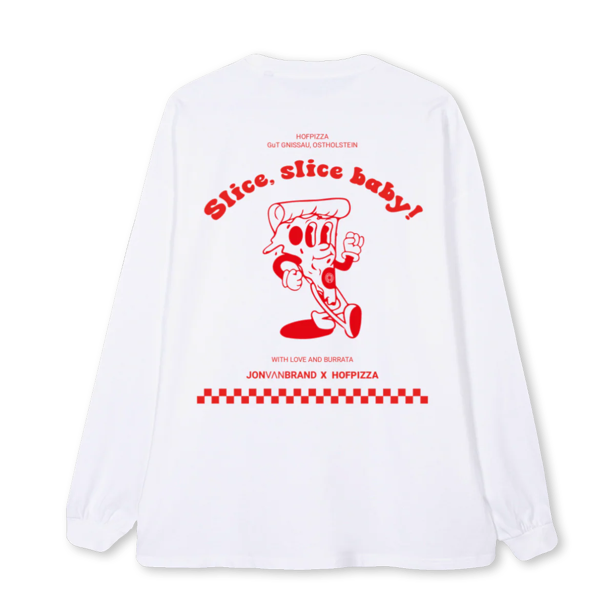 HOFPIZZALS White Oversized LS Tee. - Image 2