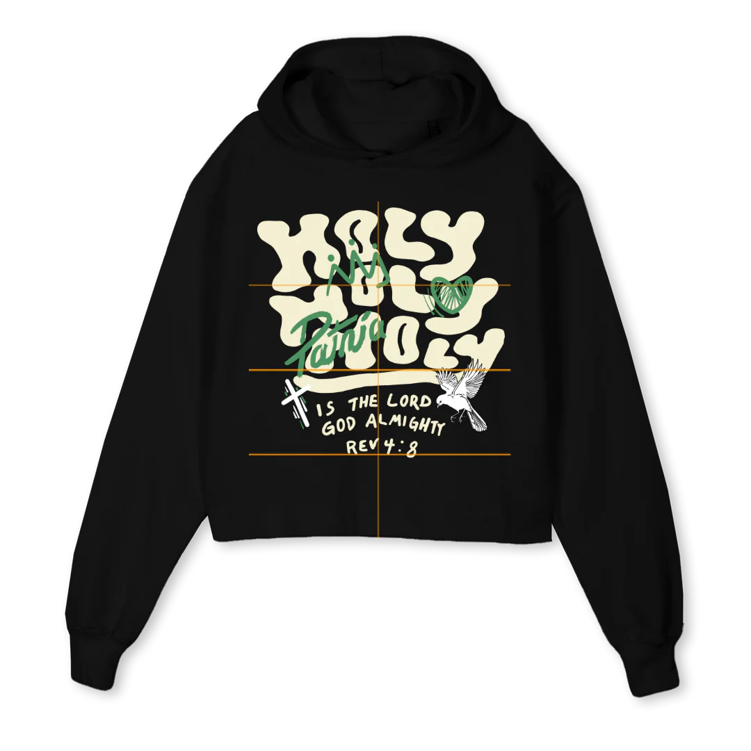 HOLYCROP Black Cropped Hoodie.