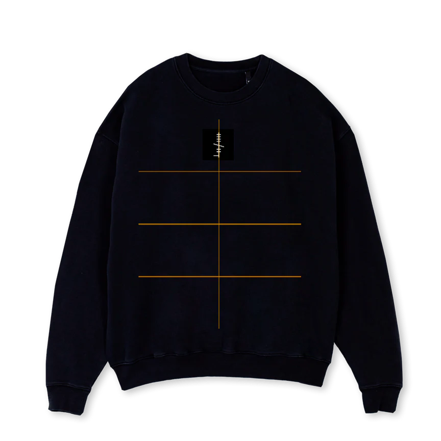 HOME Black Oversized Crewneck Sweater.
