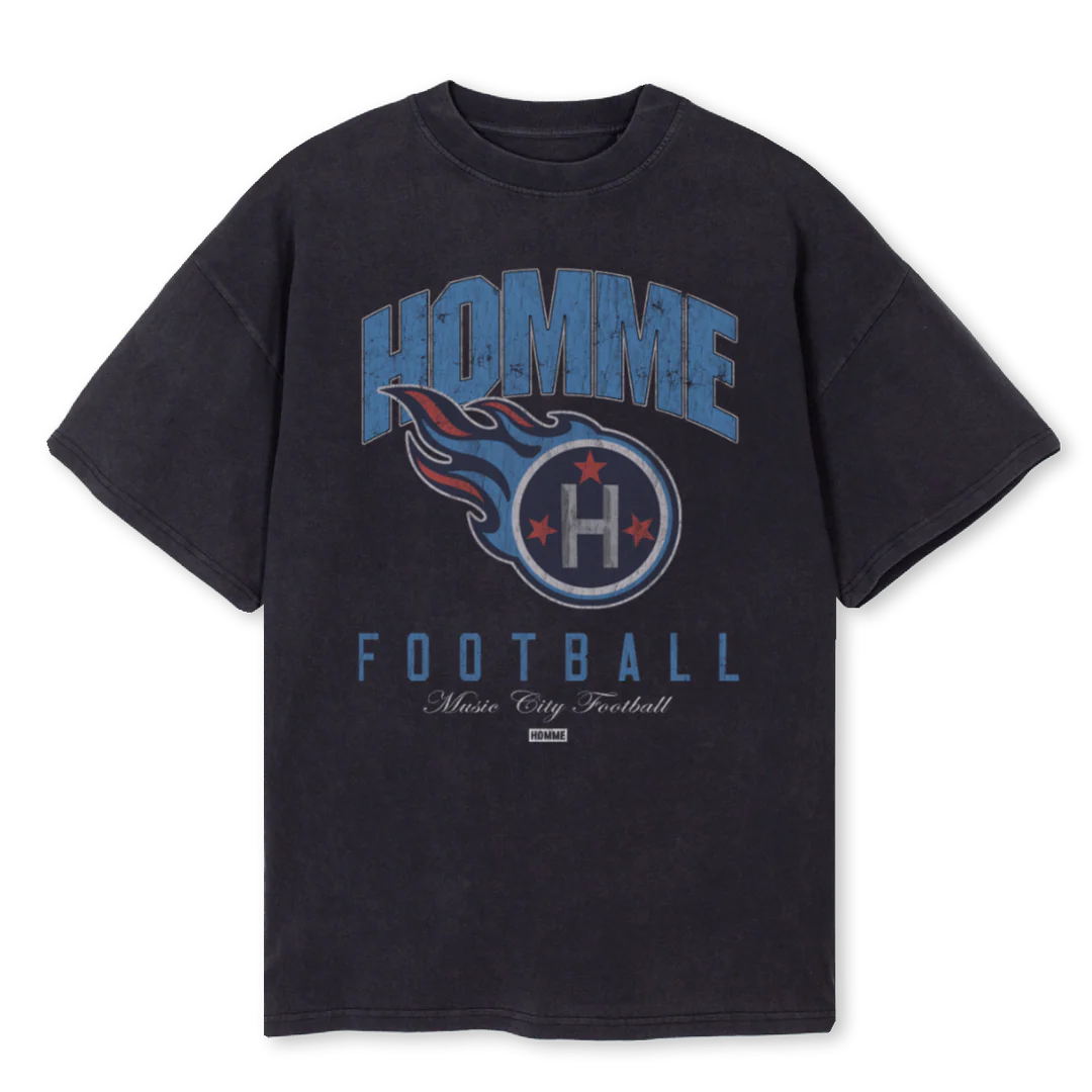 HOMMETITANS Vintage Black Oversized Tee.
