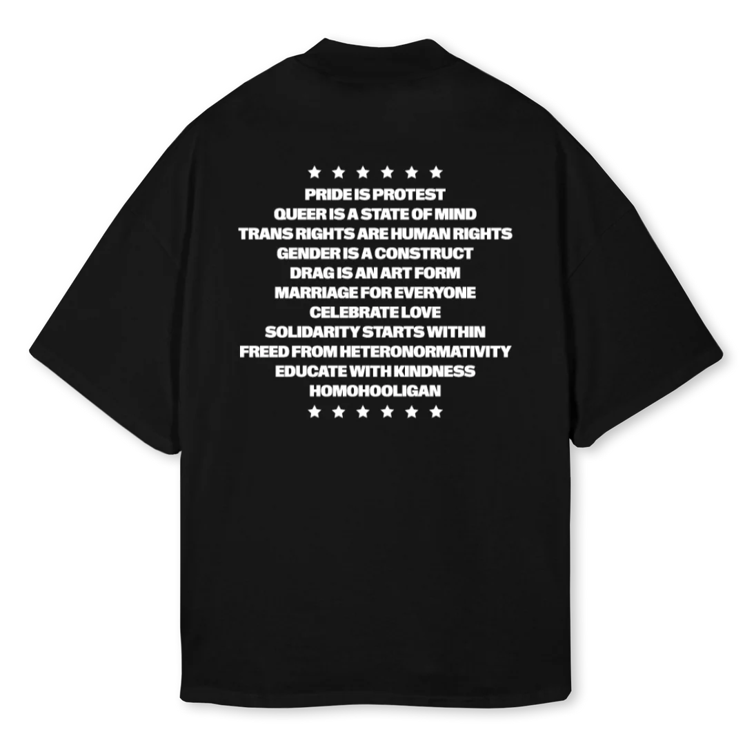 HOMOHOOLIGAN SAMPL Black Oversized Mock Neck Tee. - Image 2