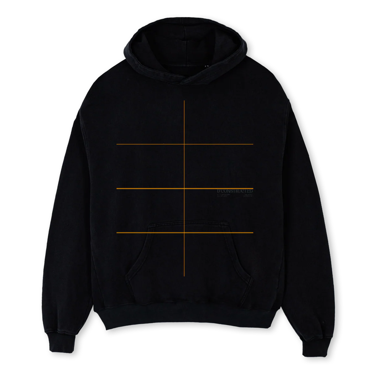 HOODBLCKPRNT Black Oversized Hoodie.