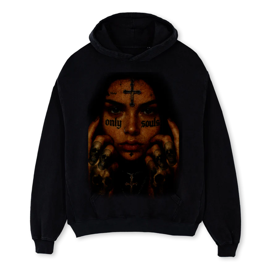 HOODEDGIRLHOODIE Black Oversized Hoodie.