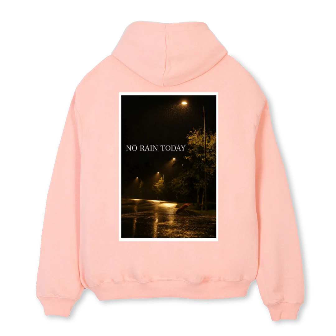 HOODIE BACK RAIN Pink Clay Oversized Hoodie. - Image 2