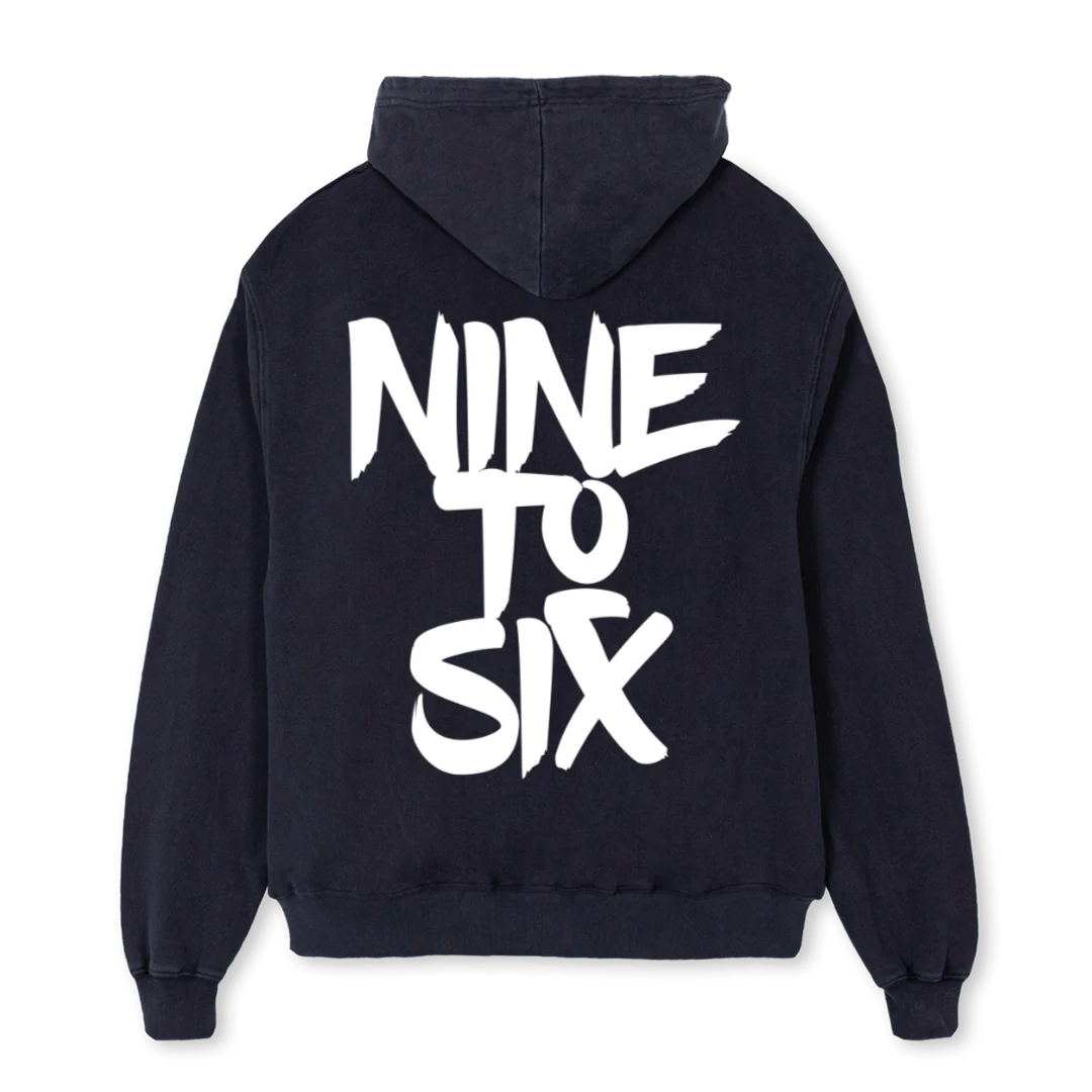 HOODIE BASIC Vintage Black Oversized Hoodie. - Image 2