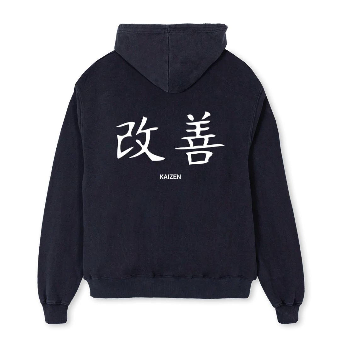HOODIE YSPT KAIZEN Vintage Black Oversized Hoodie. - Image 2