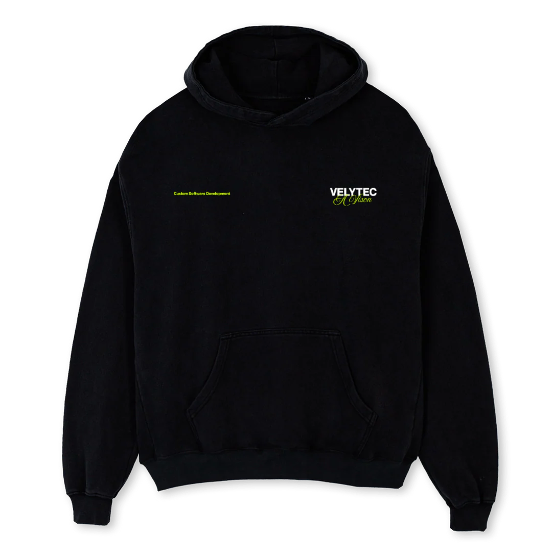 HOODIEBLACKGLOWAAA Black Oversized Hoodie.
