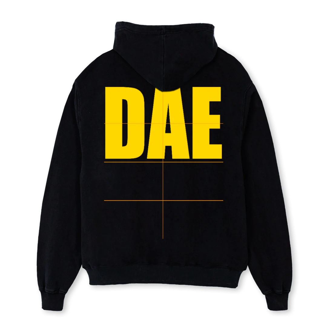 HOODIEDAEYELLOW Black Oversized Hoodie. - Image 2