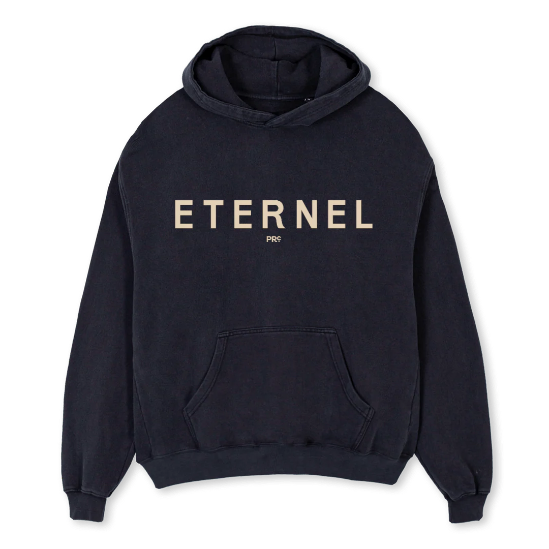 HOODIEETERNELBV Vintage Black Oversized Hoodie.