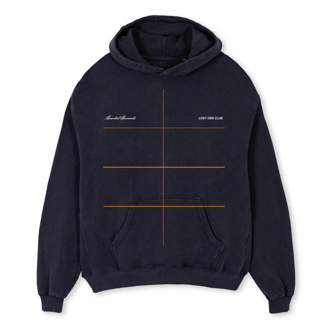 HOODIELGCEG Vintage Black Oversized Hoodie.