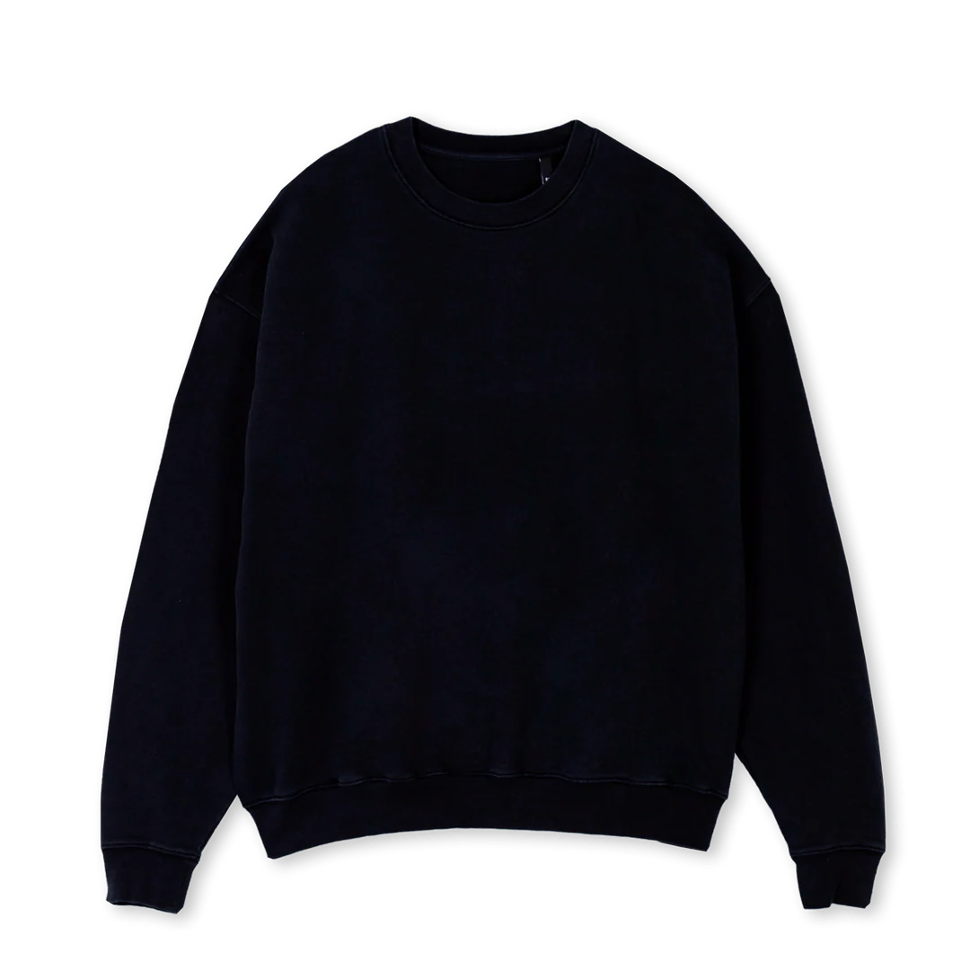 HOODIEMIZUKESTORE Black Oversized Crewneck Sweater.